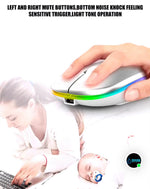 Wireless Slim Mouse with Colorful LED Lighting, Bluetooth, Rechargeabl