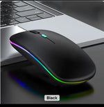 Wireless Slim Mouse with Colorful LED Lighting, Bluetooth, Rechargeabl