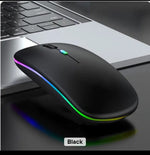 Wireless Slim Mouse with Colorful LED Lighting, Bluetooth, Rechargeabl