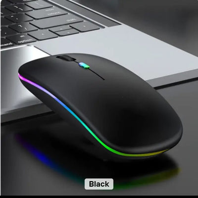 Wireless Slim Mouse with Colorful LED Lighting, Bluetooth, Rechargeabl