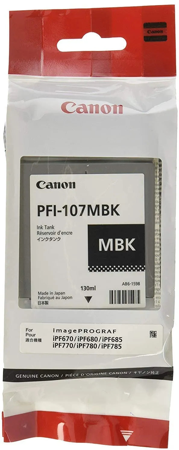 Canon PFI-107MBK Ink Matte black, 130ml, 6704B001 (Standard capacity)