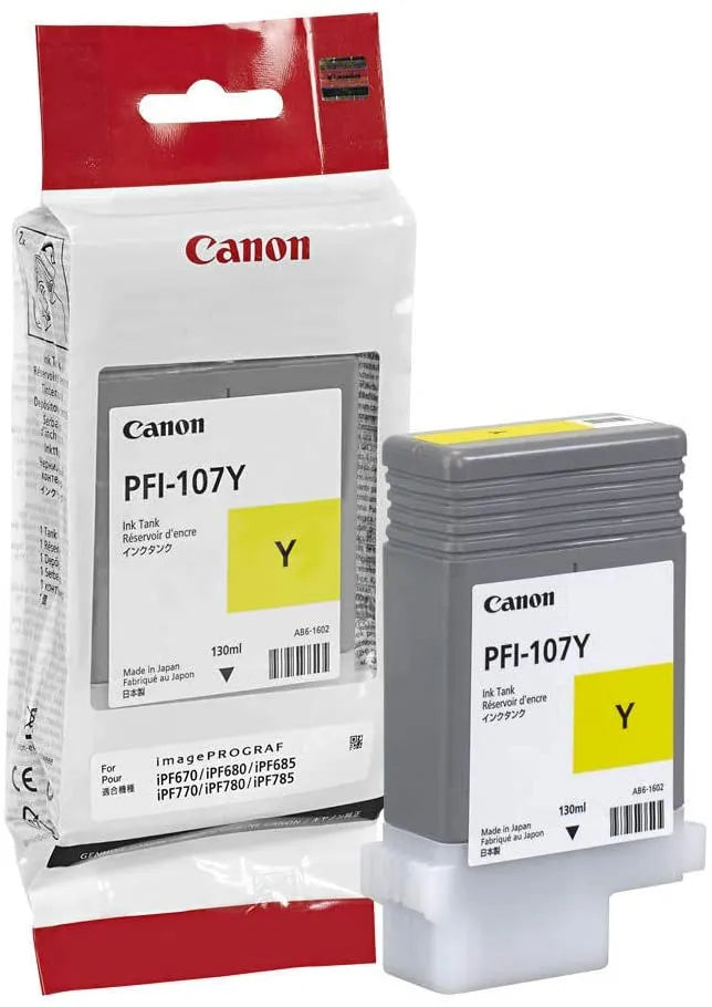 خرطوشة حبر كانون أصلية صفراء PFI-107Y – (6708B001AA)