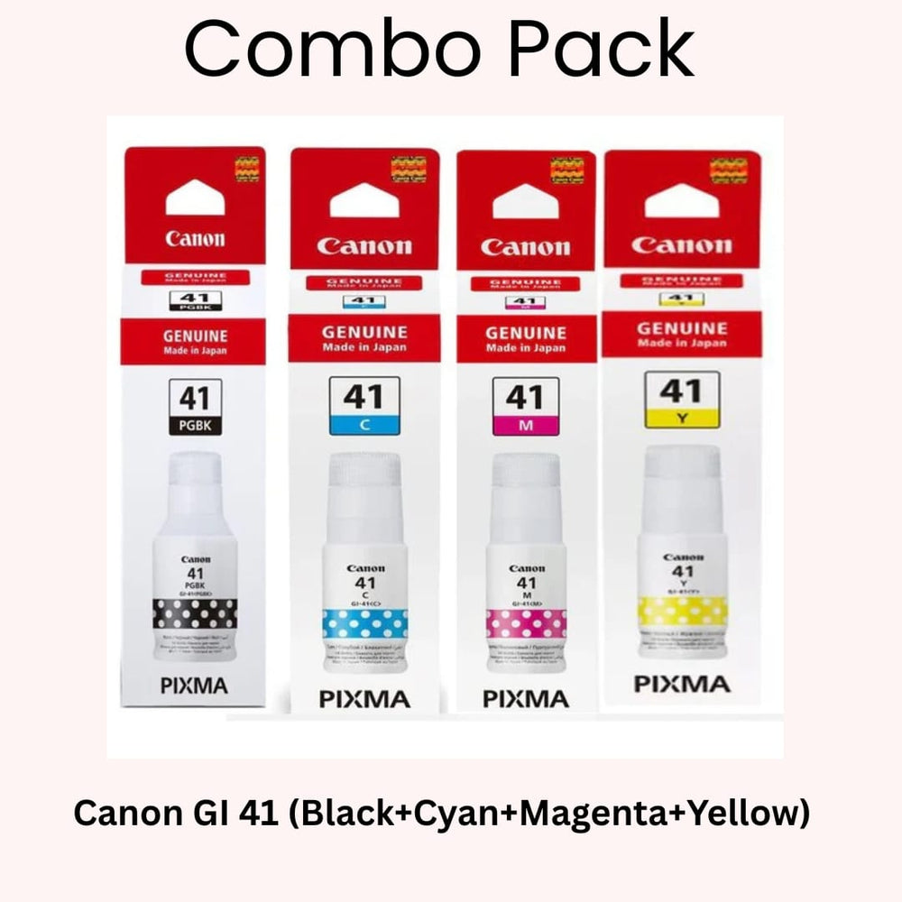 Combo Pack: Canon GI 41 (Black+Cyan+Yellow+Magenta) Original Ink Bottle