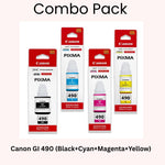 Combo Pack: Canon GI 490 (Black+Cyan+Yellow+Magenta) Original Ink Bottle