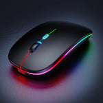 Wireless Slim Mouse with Colorful LED Lighting, Bluetooth, Rechargeabl